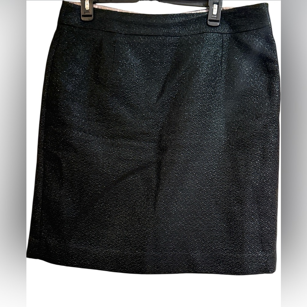 Banana Republic Textured Faux Leather Enclosed Zipper Mini Skirt Black Size 14